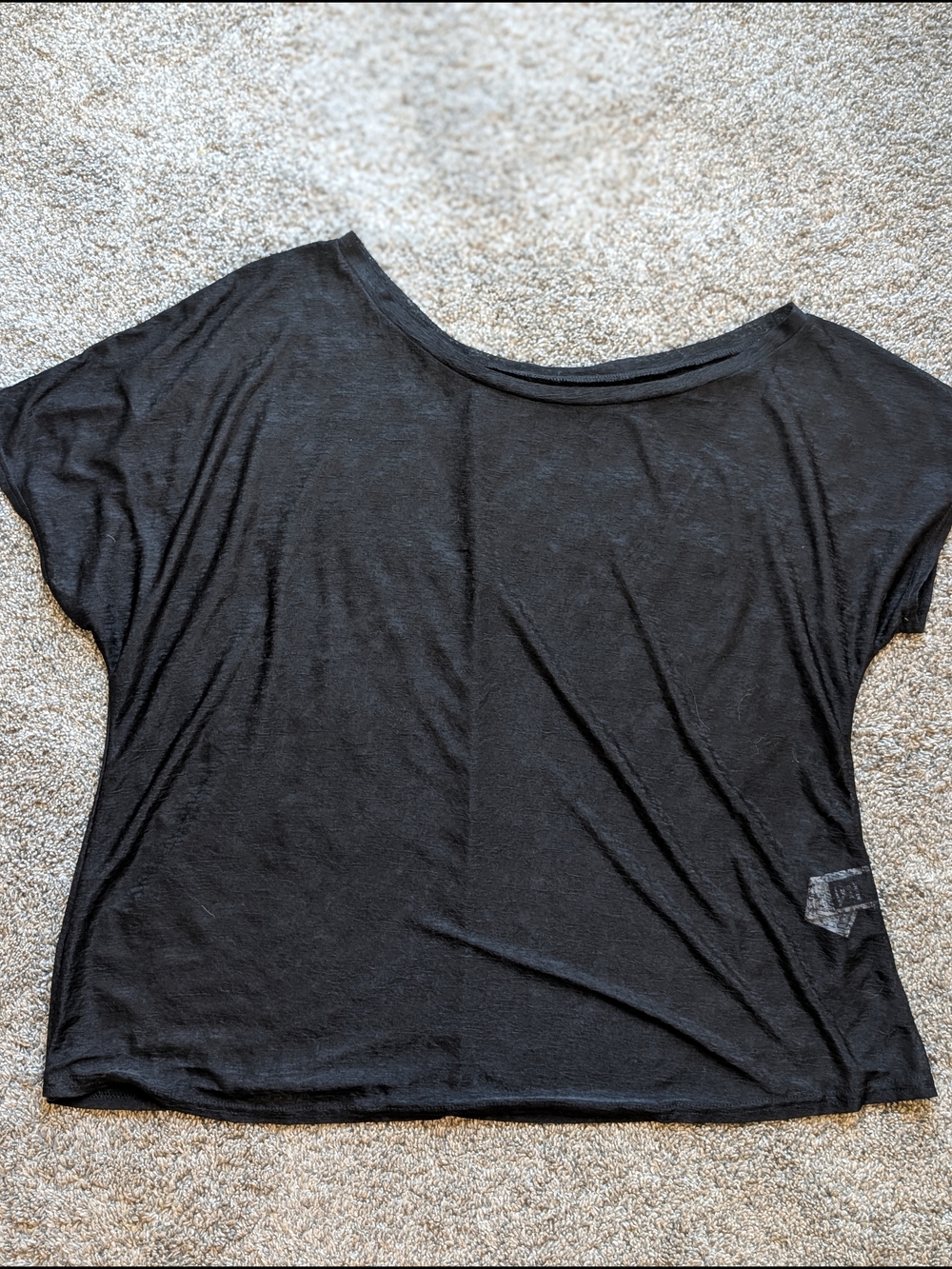 SHEIN Black Short-Sleeve Scoop-Neck Tee